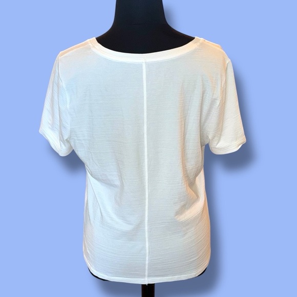TALBOTS T by Talbots Ribbed Scoop Neck Tee - White Plus 1X - Picture 10 of 11